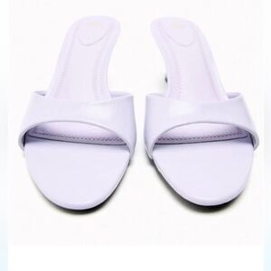 ZARA NEW WOMAN HEEL MULES SHOES LAVENDER SIZE 39